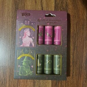 6 Great Flavored Lip Balms - Wicked - Pink and Green
